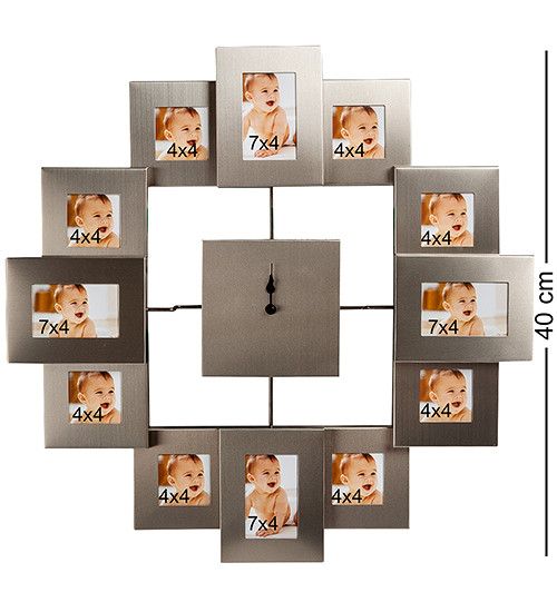 Годинник-фоторамка Clock Family Tree 40 см (12 фото)