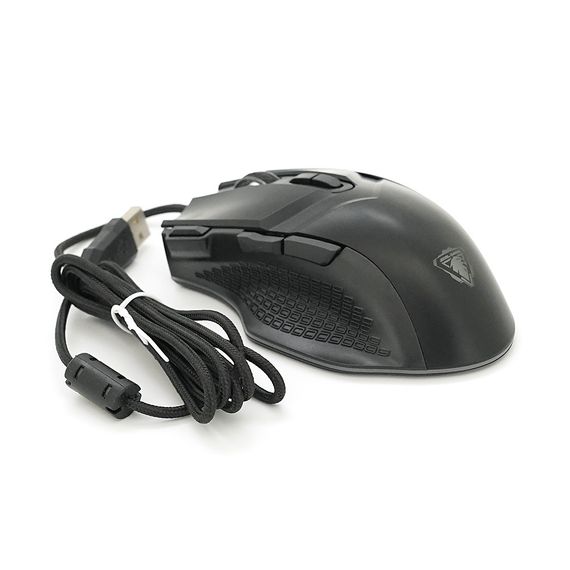 Миша провідна JEDEL GM800, 8 кнопок, 1200/1800/2400/3600/4800/7200DPI, кабель 1,5 м. RGB підсвічування. 128х77х40мм. Black. Box | Зображення 2