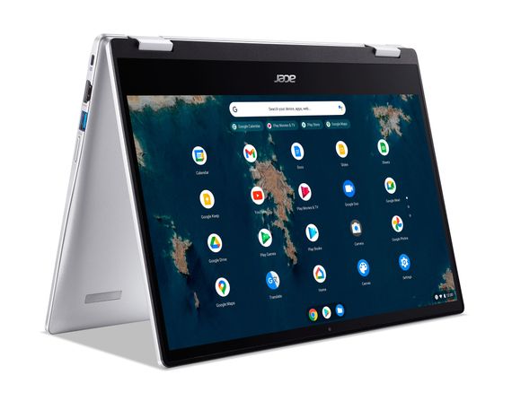 Ноутбук Acer Chromebook Spin CP314-1HN 14' FHD IPS, Intel C N4500, 8GB, F128GB, UMA, ChromeOS, сріблястий (NX.AZ3EU.002) | Зображення 7