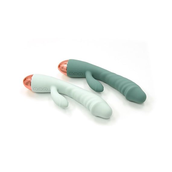 Вібратор рельєфний із кліторальним відростком Sweet Em Velvet Lure. бірюзовий, 20.5 х 4 см sexstyle | Зображення 4