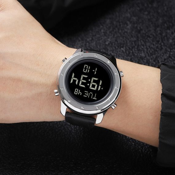Skmei 1864LSIBK Silver-Black Leather | Зображення 2