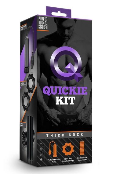 Набор для стимуляции и накачивания пениса Blush Quickie Kit черный Sex Aura | Зображення 3