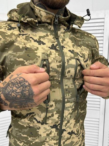 Осенняя тактическая  куртка софтшел Soft-Shell SQUAD пиксель ВТ7898 | Зображення 4