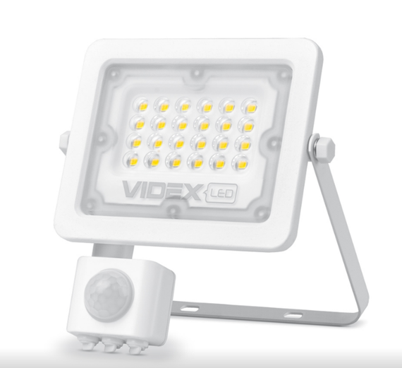 LED Прожектор 10W 5000К 220V з датчиком руху та освітлення білий VL-F2e105W-S Videx | Зображення 1