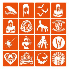 Набір трафаретів для біо-тату "Wednesday" wednesday-16