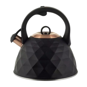 Чайник 3л нержавіюча сталь зі свистком з ручкою "soft-touch" (ручка:чорний) 867 KAMILLE