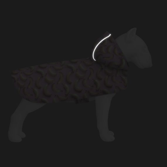 Дощовик-накидка з капюшоном для собак WAUDOG Clothes, малюнок "Банани на рожевому", S, А 32-35 см, B 41-52 см, | Зображення 4