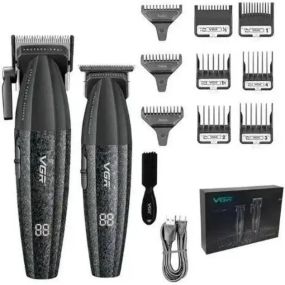 Професійний набір для стрижки волосся VGR V-640 Машинка та триммер з дисплеєм