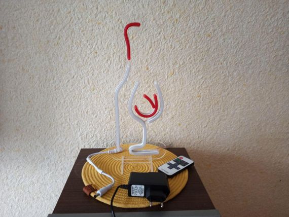 Неоновий світильник Пляшка вино бокал 300х130 acr-n000002 | Зображення 5