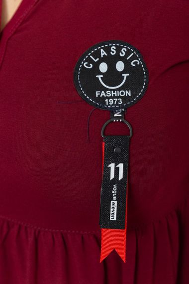 Сукня вільного крою, колір бордовий, 231R6444 | Зображення 5