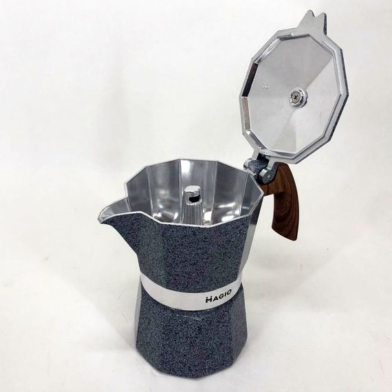 Гейзерная кофеварка Magio MG-1010, гейзерная кофеварка для плиты, кофейник гейзерный | Зображення 6