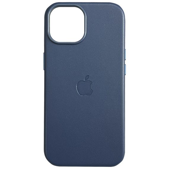 Шкіряний чохол Leather Case (AAA) with MagSafe and Animation для Apple iPhone 16 Pro (6.3") Blue