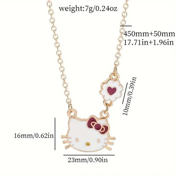 Кулон на цепочке с кошкой Hello Kitty Хелоу Китти милый и элегантный аксессуар 1.6 см | Зображення 6
