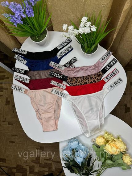 Жіночі трусики Вікторія Сікрет зі стразами, трусики бразиліана Victoria's Secret, модні трусики танга Білий, M | Зображення 1