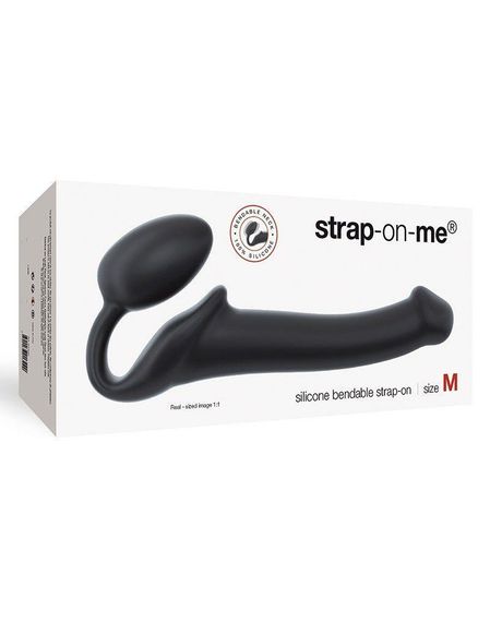 Безремневой страпон Strap-On-Me Black M, полностью регулируемый, диаметр 3,3см | Зображення 2