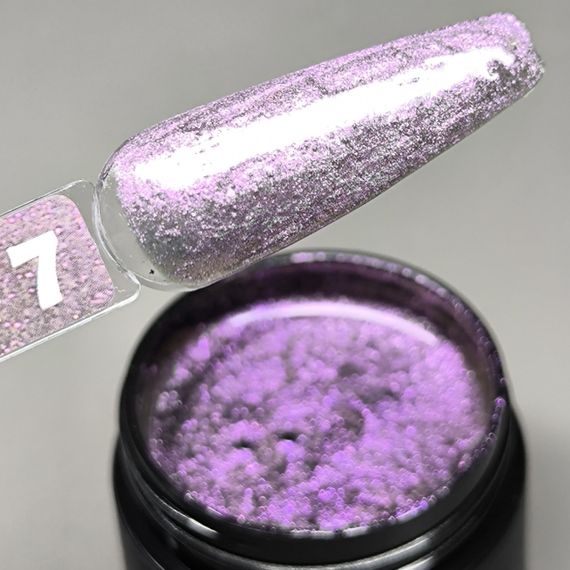 Гель для нарощення Mi OMGel №7 (сірий з фіолетовим шимером) 30мл