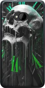 Чехол на HTC One M7 Череп-часы "4100u-36-17620"