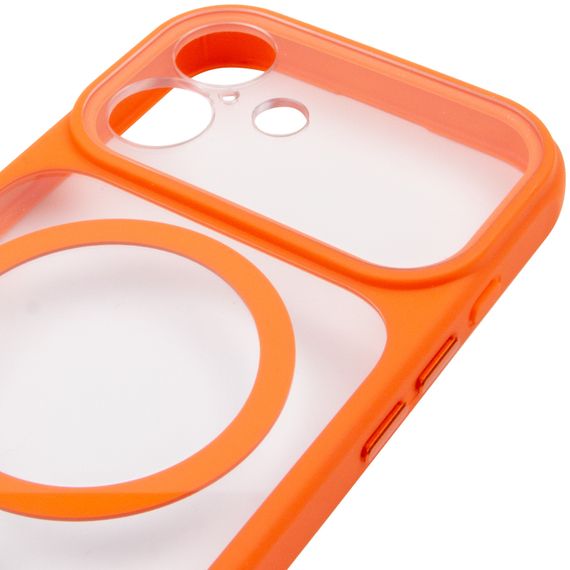 Чохол TPU+PC GETMAN Moon Clear with Magnetic Fit для Apple iPhone 17 (6.3") Orange | Зображення 3