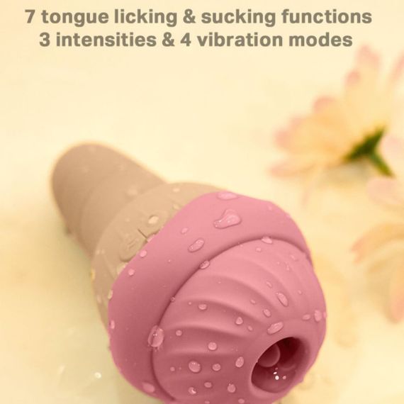 Вібратор та вакуумний стимулятор з язичком Sweet Em 0067F у формі морозива sexstyle | Зображення 4