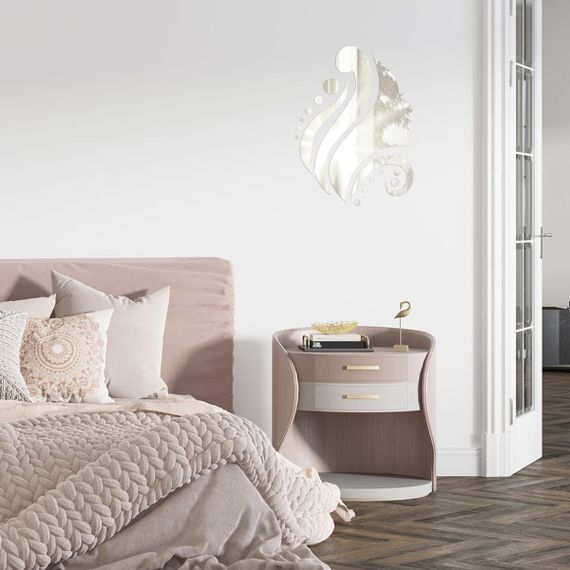 Дзеркальний декор акриловий самоклеючий Обличчя срібло,16шт (D) SW-00002504 | Зображення 5