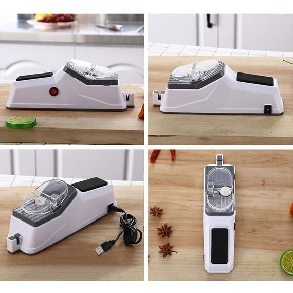 Електрична стругачка для ножів Electric Knife Sharpener від USB, Білий/професійна електроточилка/Ніжеточка | Зображення 2
