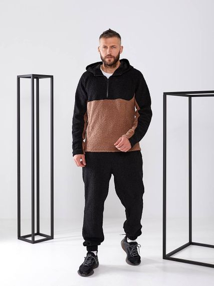 Чоловічий теплий спортивний костюм колір чорний-мокко р.XL 444790 | Зображення 2