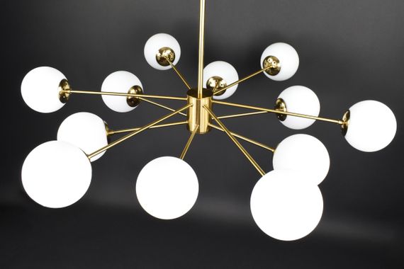 Люстра стельова на 12 лампочок 27790 Латунь 40-70х116х116 см. | Зображення 2