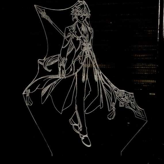 Акриловый светильник-ночник Чжун Ли (Zhongli) 2 белый tty-n000672