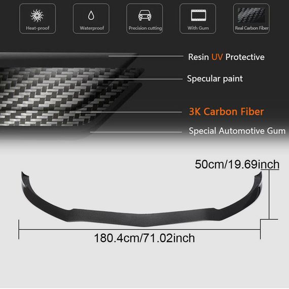 Накладка на передній бампер Lip V3 (для купе/кабріолет C63 AMG 2015-2019, Карбон) для Mercedes C-сlass W205 рр | Зображення 3