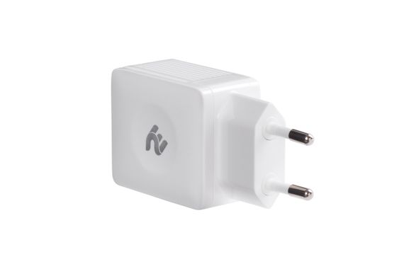 Сетевое ЗУ 2Е Wall Charger USB-A Dual 2.4A, white (2E-WC4USB-W) | Зображення 1