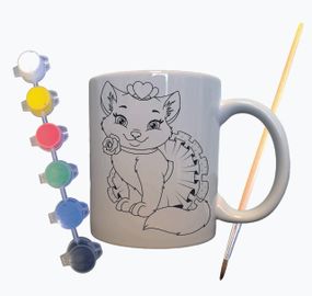 Набор для творчества кружка раскраска "Котенок" 330 мл белая