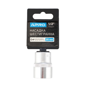 Насадка шестигранна 1/2" 20мм CrV APRO