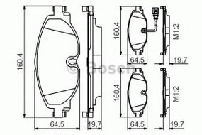 Комплект гальмівних колодок з 4 шт. дисків BOSCH 0986495347 на VW JETTA VII SportWagon (BA5)