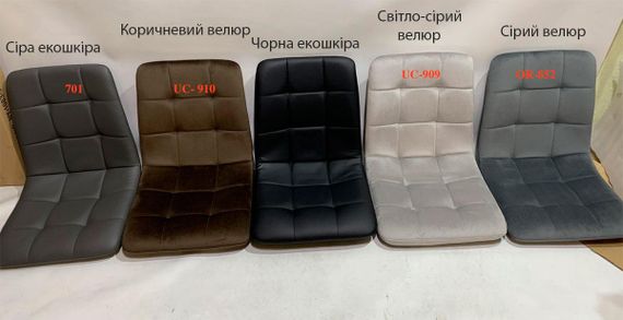 Стілець поворотний із регулюванням висоти Tom 4-GD-Base, на квадратній золотом основі, м'яка оббивка велюр світло-сірий UC-909 | Зображення 6