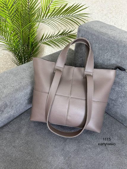 Велика жіноча сумка-шопер екошкіра плетіння Чорна