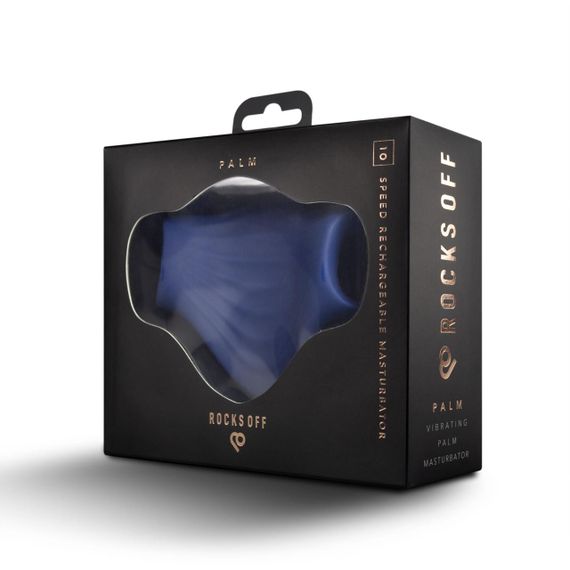 Мастурбатор Rocks Off Palm Blue, петлі для пальців, 10 режимів Sex Aura | Зображення 5