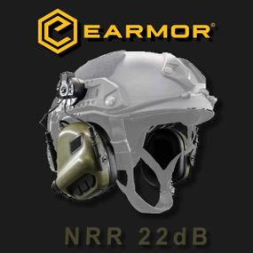 Активные тактические наушники EARMOR M31H 22dB NRR олива с креплением на каску