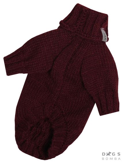 Светр в'язаний Косичка марсала Y-237 | Зображення 1