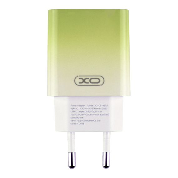 Мережевий зарядний пристрій XO CE18 1Type-C PD/QC 30W | Зображення 1