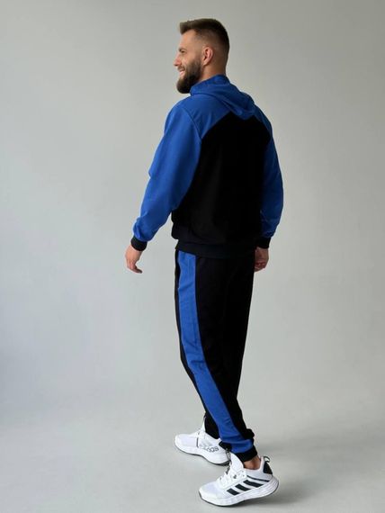 Чоловічий спортивний костюм Nike чорний з синіми вставками | Зображення 4