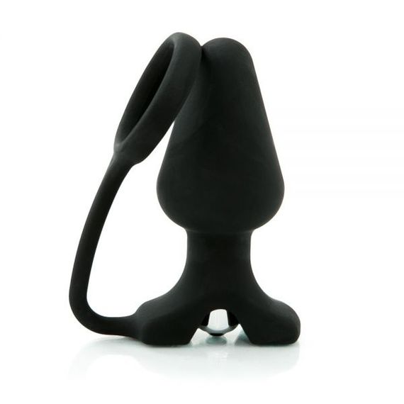 Анальна пробка з кільцем Black Silicone, Черный | Зображення 2