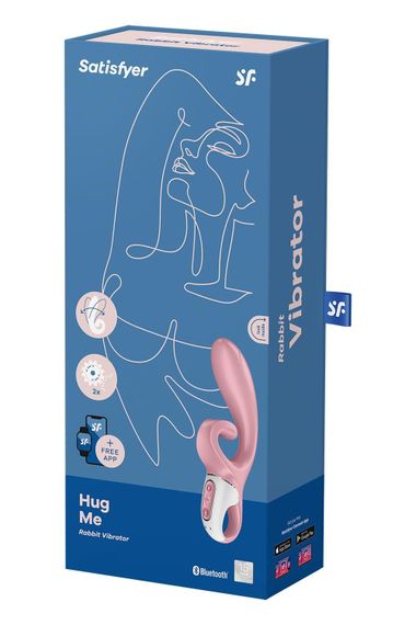 Смартвібратор-кролик Satisfyer Hug Me Pink, 2 мотори, діаметр 4,2см, широка кліторальна частина | Зображення 5