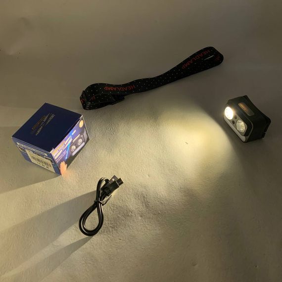 Ліхтар на голову з вбудованим акумулятором 2069-XPG+XPG+5SMD Motion sensor, Налобний ліхтар ZM-72 | Зображення 3