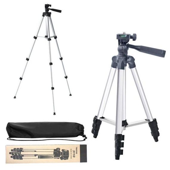 Штатив для телефона и фотоаппарата Tripod 3110 PRO портативный трипод 0,35-1.02м высота. Цвет: серебряный | Зображення 4