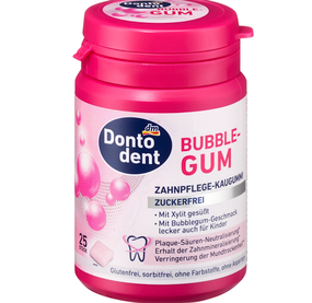 Детская жевательная резинка бабл гам без сахара Dontodent Kaugummi, Bubblegum, 25 St
