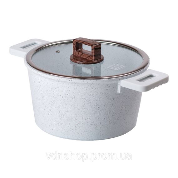 Алюмінієва каструля з керамічним покриттям антипригарним Ø 24 см Біла MGC HP-4-441 | Зображення 3