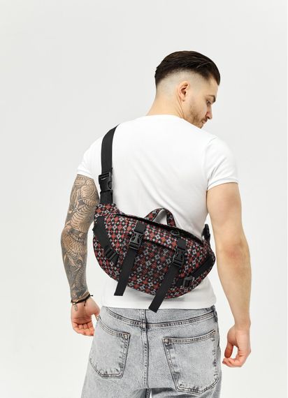 Большая мужская сумка бананка Sambag DynamicDart чорна тканевая 38 × 21 × 7 см (80411148m) | Зображення 6