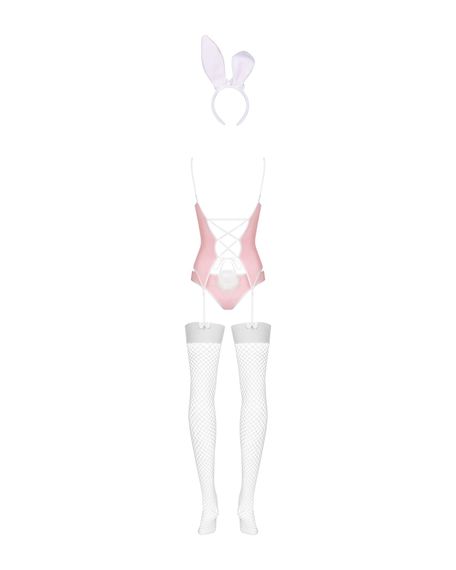 Еротичний костюм зайчика Obsessive Bunny suit 4 pcs costume pink L/XL, рожевий, топ з підв’язками | Зображення 5