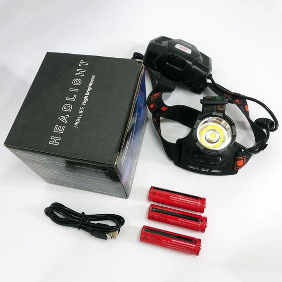 Налобный фонарик с регулируемым ремешком X-Balong, Налобный фонарик с влагозащитой GS-88 | Зображення 5