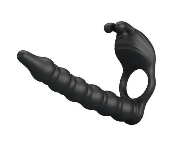 Эрекционное вибро кольцо, с насадкой для анального секса и функциеей памяти Pretty Love - Blackney Black sexst | Зображення 12